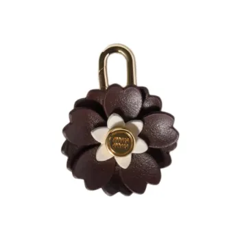 MIU MIU Calfskin Bag Accessory Women's Heather Wood & White