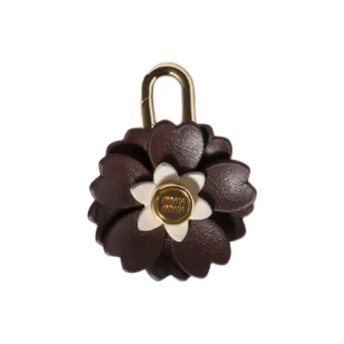 MIU MIU Calfskin Bag Accessory Women's Heather Wood & White