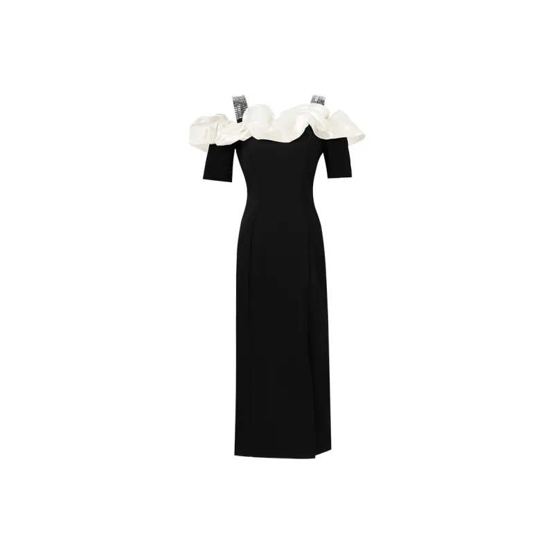 Duffy Fashion Short Sleeved Dress Women's Black-0