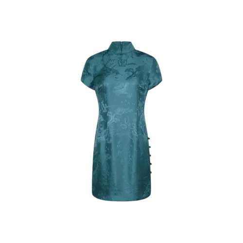 Shanghai Tang Winding Stream Party Mini Qipao Dress