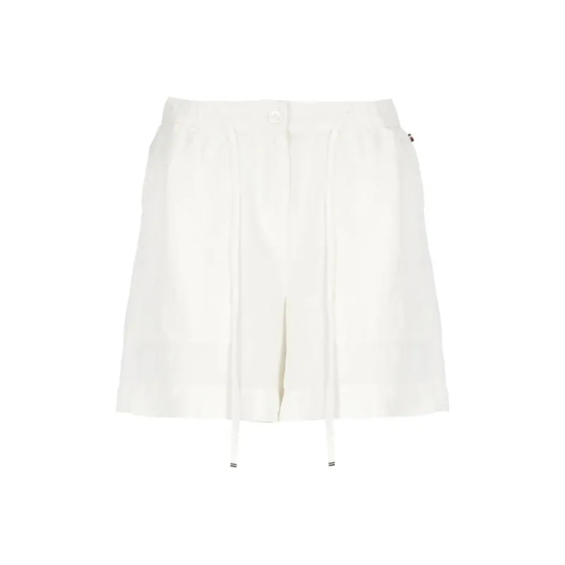 Tommy Hilfiger High waisted Drawstring Linen Shorts-0
