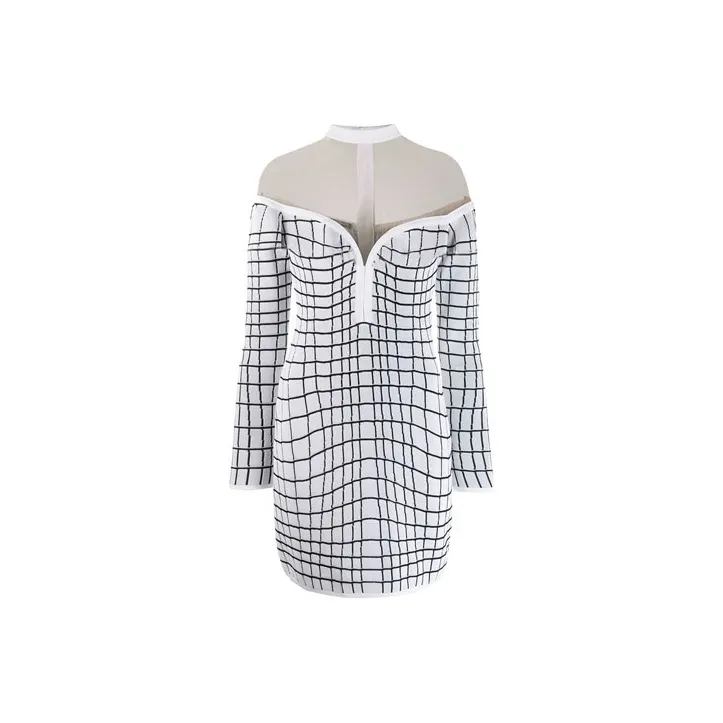 BALMAIN Long Sleeved Dress Women's White-0