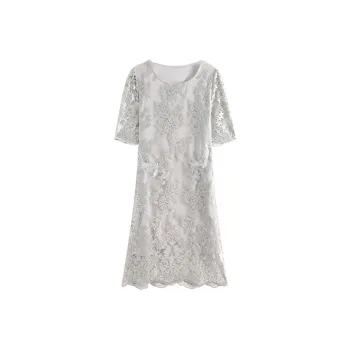 Mapping Short-Sleeved Dresses Women's Champagne
