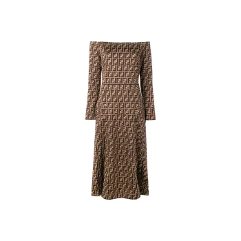 FENDI SS22 Long-Sleeved Dresses Women's Brown