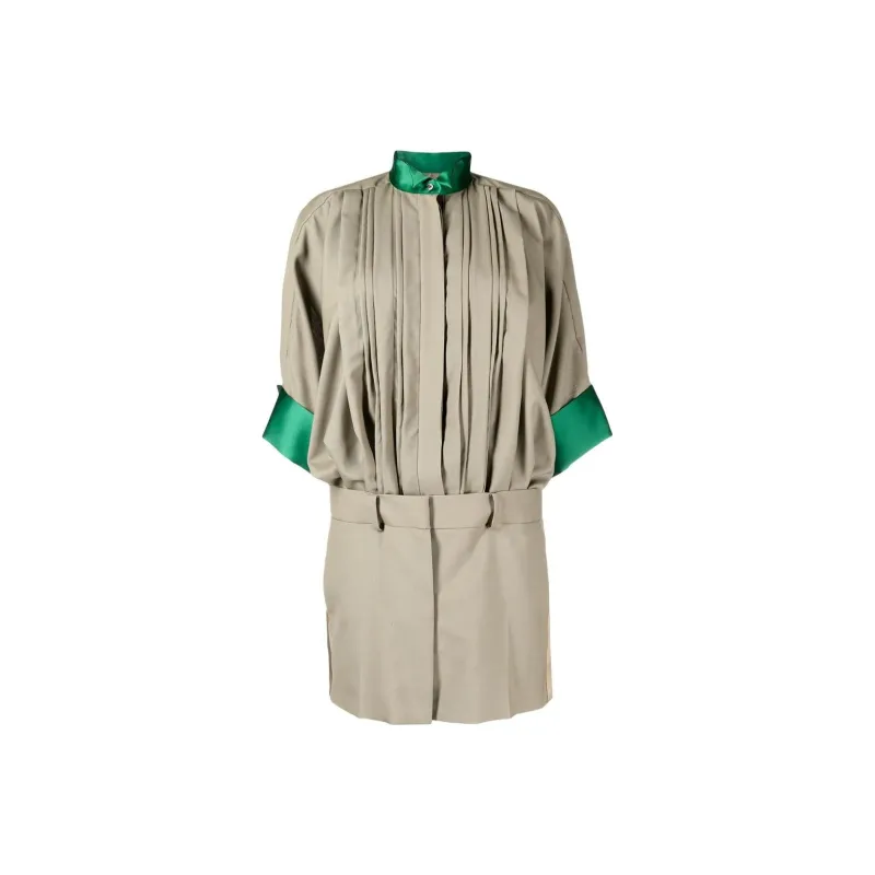 Sacai Long-Sleeved Dresses Women's Taupe-0