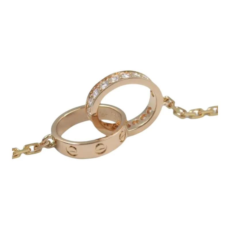 Cartier 2010s 18K Rose Gold Baby Love Diamond Necklace-2