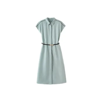 Mapping Short-Sleeved Dresses Women's Sage Green