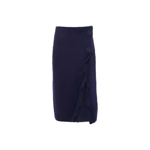 PRADA High-Waist Slit-Detailed Knitted Skirt