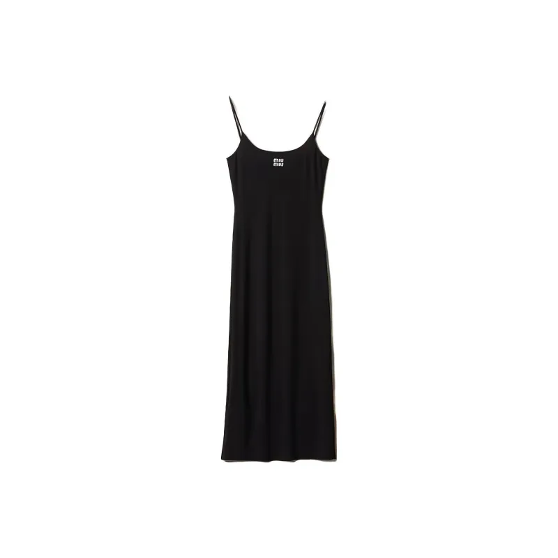 MIU MIU Logo print Jersey Midi Dress-0