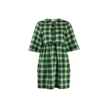 GANNI Short Sleeved Dresses Women's Green