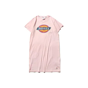 Dickies Short Sleeved Dress Women's Cream Pink