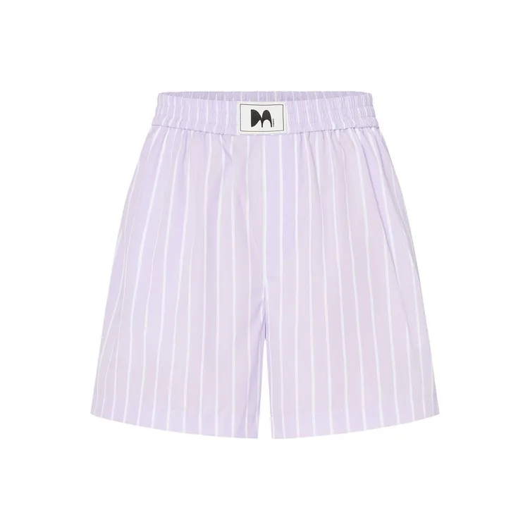 MO&CO Casual Shorts Women's Pink Purple Striped-0