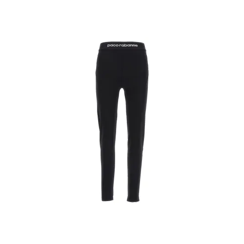 Paco Rabanne Logo Detailed High Waisted Leggings