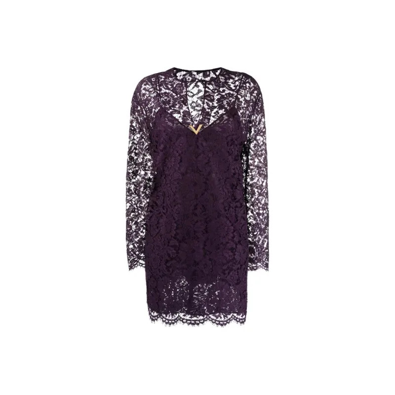 Valentino Long-Sleeved Dresses Women's Purple-0