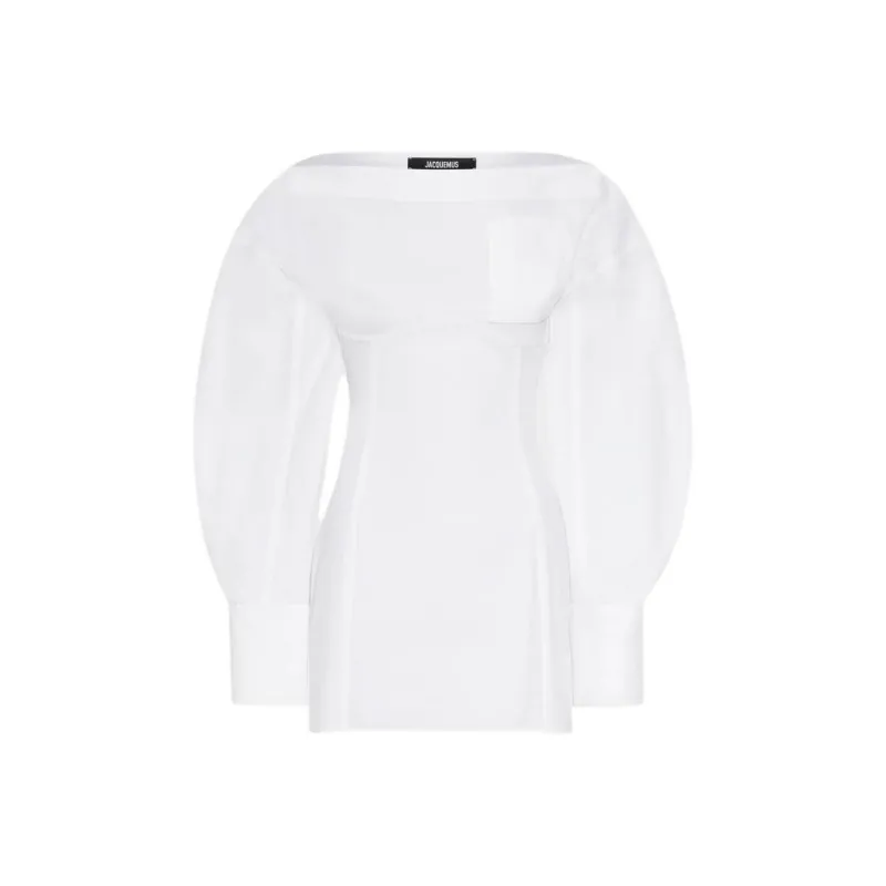 Jacquemus La Casaco Woven Shirt Dress 'White'-0