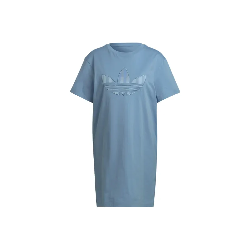 Adidas Originals Short Sleeved Dress Women's Blue Gray-0