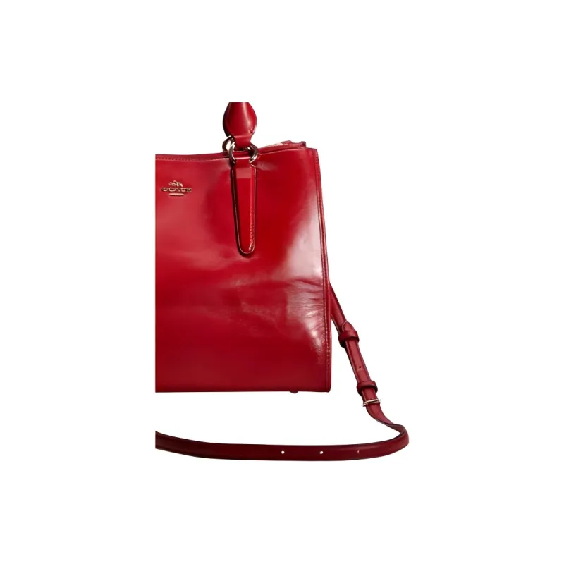 COACH Crosby Premium Calfskin Shoulder Bag Crossbody Bag Handbag Large Size Women's Red-1