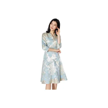 BBLLUUEE Long Sleeved Dress Women's Moonlight Blue