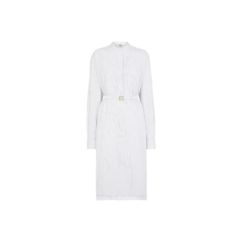 FENDI SS24 Long Sleeved Dress Women's White-0