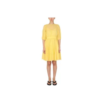 RED VALENTINO REDValentino Puff-Sleeved Midi Dress