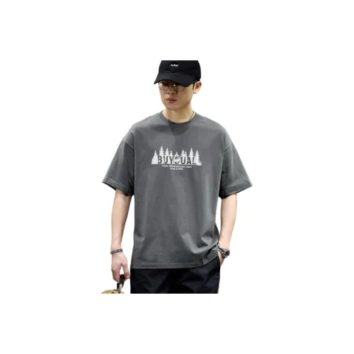 BUYDAUL T Shirts Men Burgundy