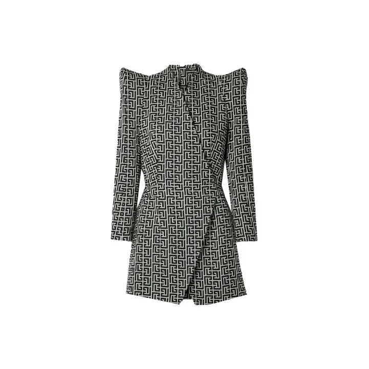 BALMAIN Long-Sleeved Dresses Women's Gray-0