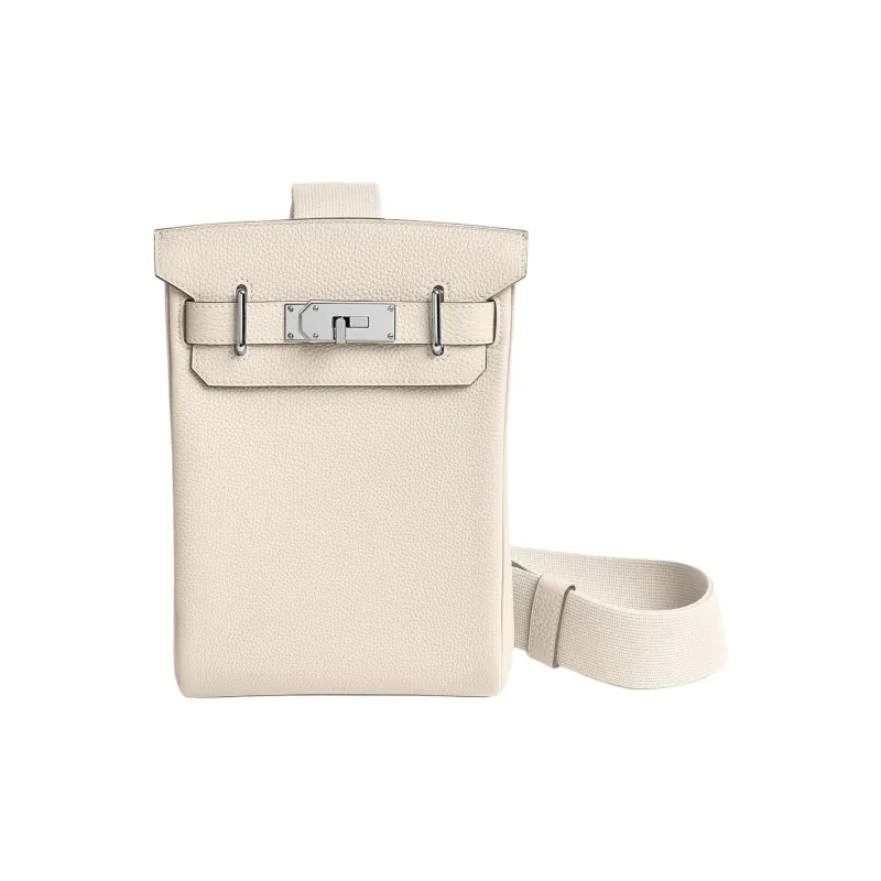 HERMES Hac A Dos Togo Calfskin Sling Bag Small Size Men's 10 Craie Milkshake White-0