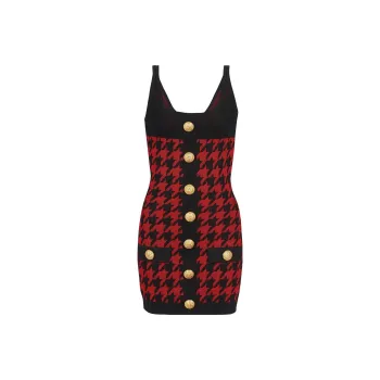BALMAIN SS22 Sleeveless Dress Women's Red