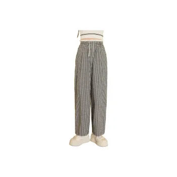 ZIHAN Casual Pants Women's Black White Plaid