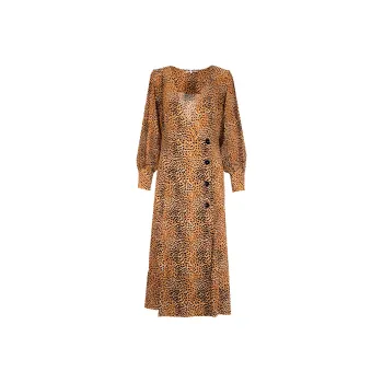 GANNI Long Sleeved Dresses Women's Yellow