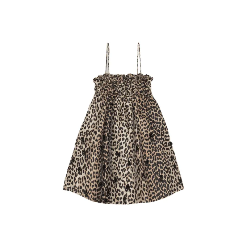 GANNI Sleeveless Dresses Women's Brown-0