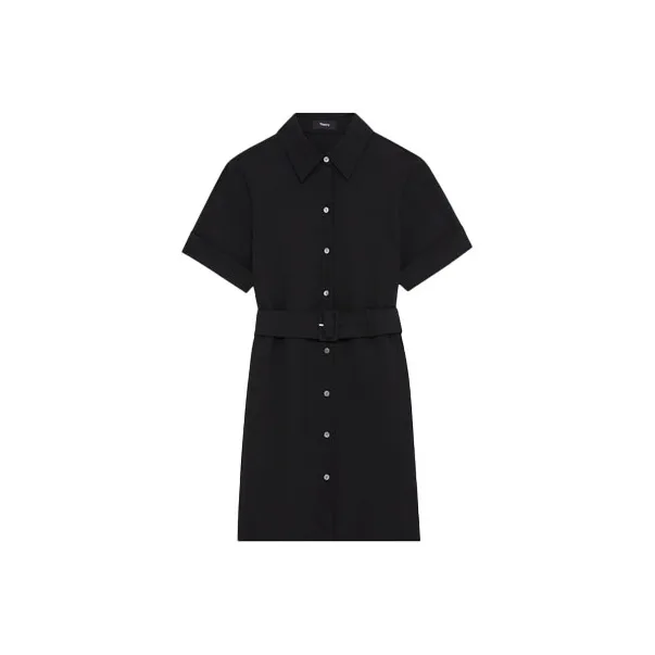 THEORY Short-Sleeved Dresses Women's Black-0