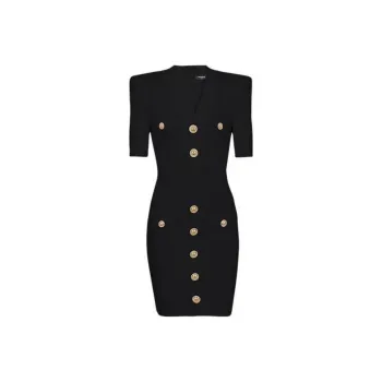 BALMAIN Button Embellished Knitted Dress