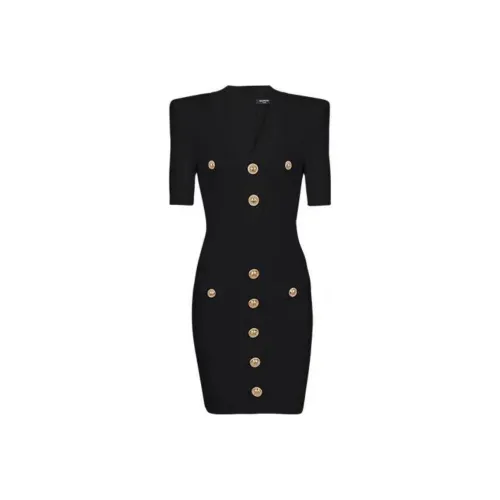 BALMAIN Button Embellished Knitted Dress