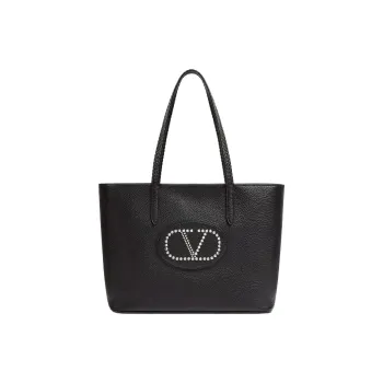 Valentino Grain Calfskin Tote Bag, Shopping Bag, Shoulder Bag Women's Black