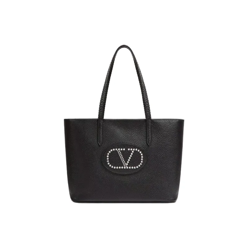 Valentino Grain Calfskin Tote Bag, Shopping Bag, Shoulder Bag Women's Black-0