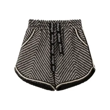 CHUU Casual Shorts Women's Black White Stripes