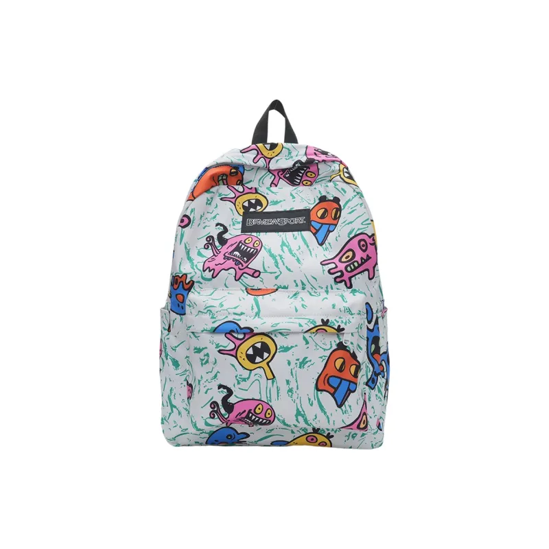WICKBUEN Nylon Backpack Unisex Green/Purple/Red/Yellow/Black-12