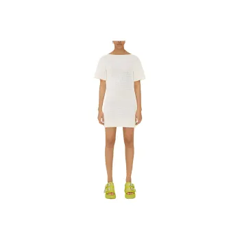Bottega Veneta Short Sleeved Cut Out Mini Dress