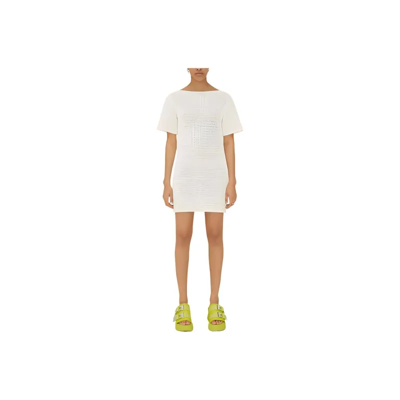 Bottega Veneta Short Sleeved Cut Out Mini Dress-0