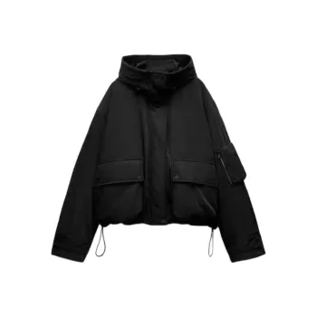 ZARA Puffer Jacket Women's Black 800