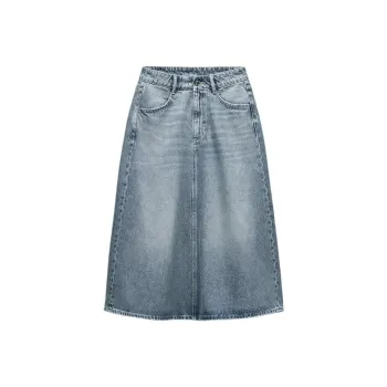 ZARA Trf Denim Long Skirts Women's Blue