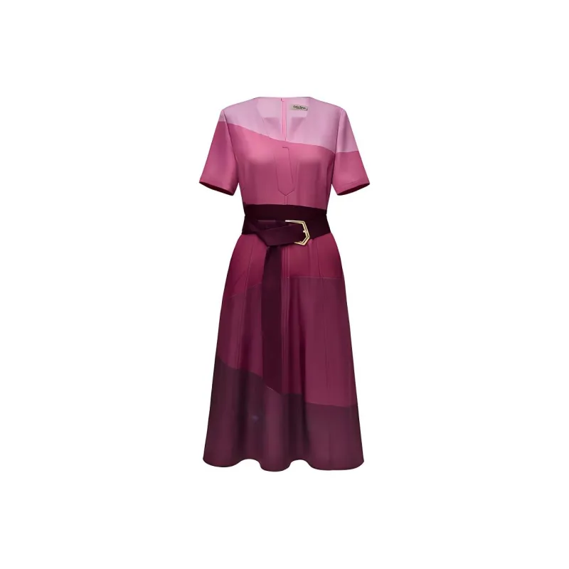 DIFFIE RIEGER Short-Sleeved Dresses Women's Plum-0
