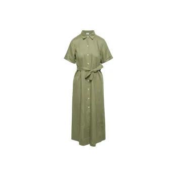 ARITZIA Wilfred Eleta Linen Maxi Dress Short-Sleeved Dresses Women's Bosana Green