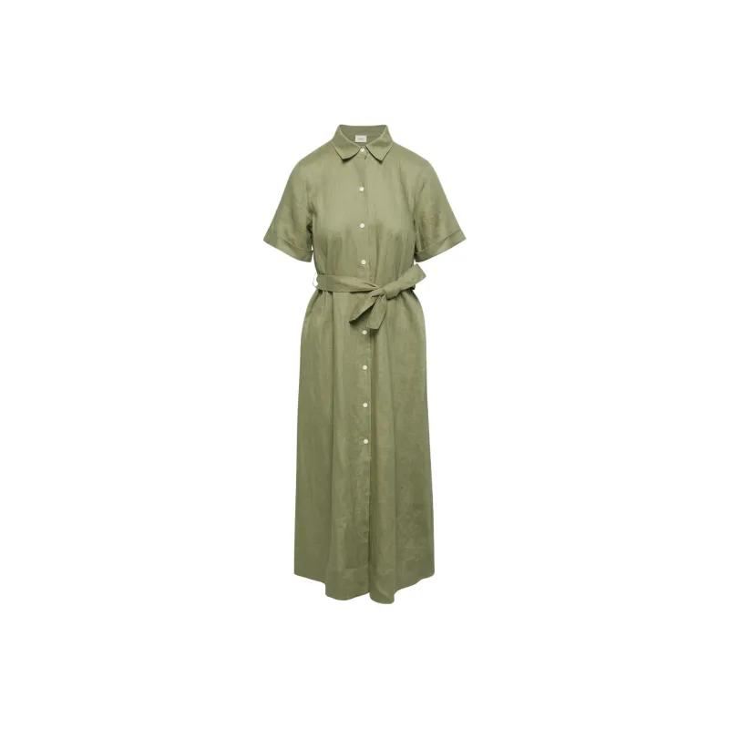 ARITZIA Wilfred Eleta Linen Maxi Dress Short-Sleeved Dresses Women's Bosana Green-0