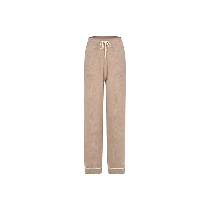 RARE Knitted Sweatpants Women's Light Coffee-0