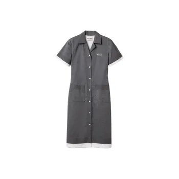 MIU MIU FW24 Short Sleeved Dresses Women's Gray White