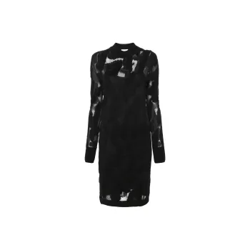 Ferragamo 3D knit Semi sheer Midi Dress