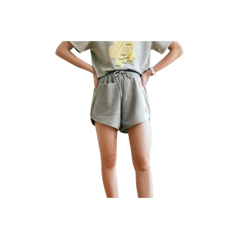 Olrain Casual Shorts Women's Gray-0