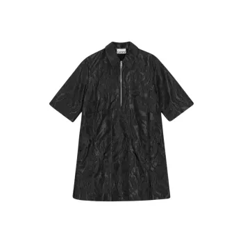 GANNI Half Zip Mini Dress
